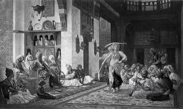 greek Painting - saber dance engraving Greek Arabian Orientalism Jean Leon Gerome